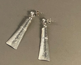 Solid Sterling Silver Bassoon Reed Earrings on Posts