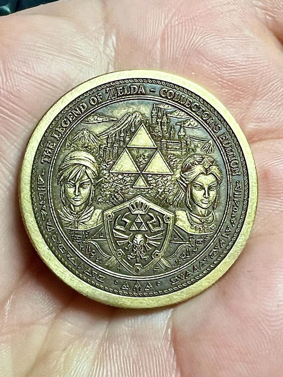 40th Anniversary Zelda — Engraved Brass Coin, Legendary Adventure