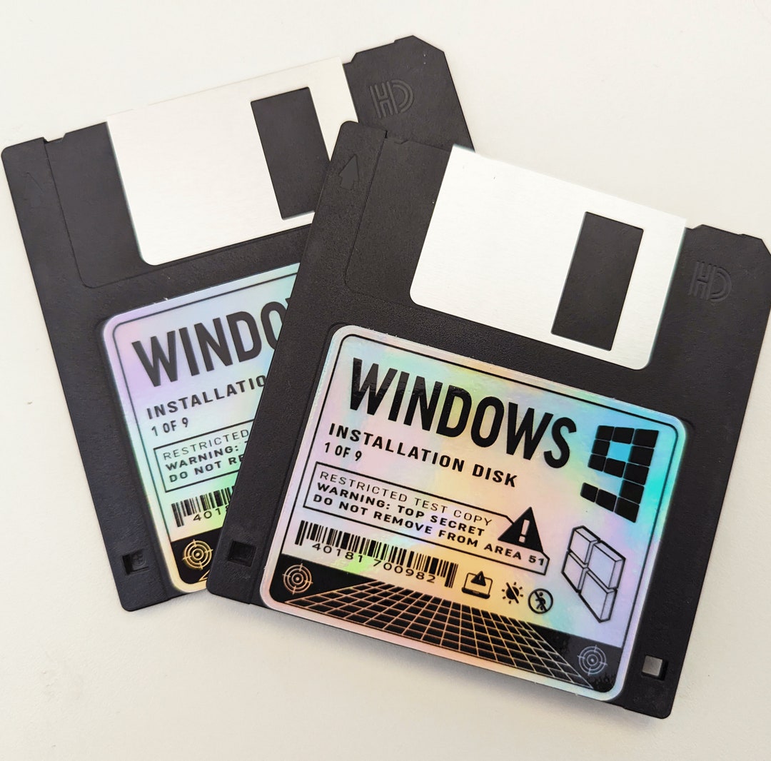Windows 9 Parody Floppy Disk Funny Gift Nostalgic Vaporwave Future