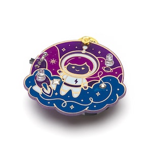 Kit de soldadura Space Girl - Actividad educativa STEM para niños en electrónica - Crea una insignia parpadeante