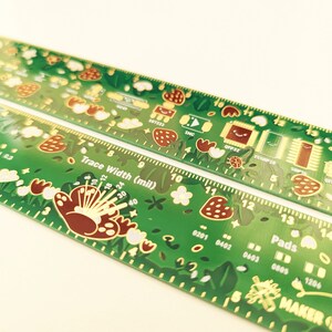 Strawberry Floral Circuits Ruler - Pcbart Cute Electronics Guide - Two ...