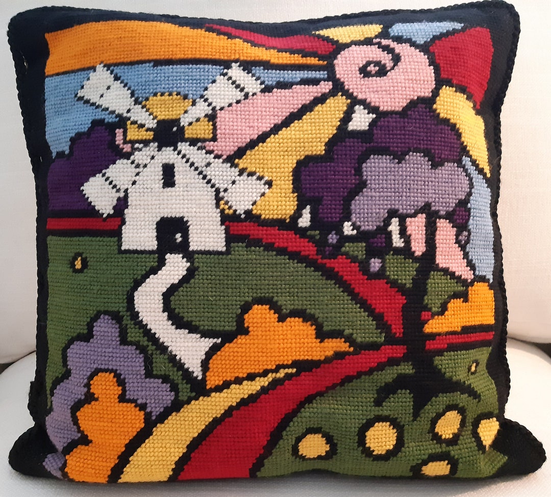 Tapestry Kit Needlepoint Cushion Kit Windmill Art Deco in Etsy