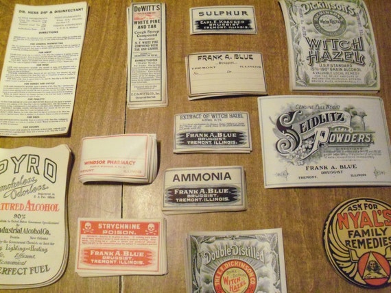 Items similar to 25 very old assorted authentic medicine pharmacy ...