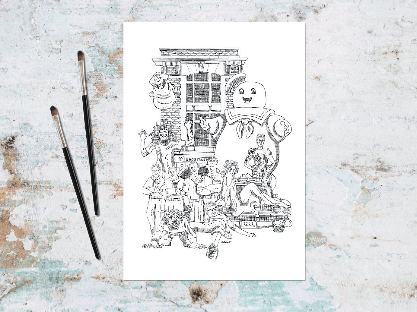 Download Ghostbusters Digital Colouring Page Pdf Instant Download Etsy