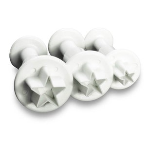Star Fondant Plunger Cutter Set 3 Pieces Sugar Craft Cake Decorating Baking
