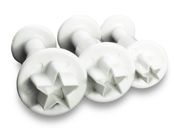 Star Fondant Plunger Cutter Set 3 Piezas Sugar Craft Cake Decoración Horneado