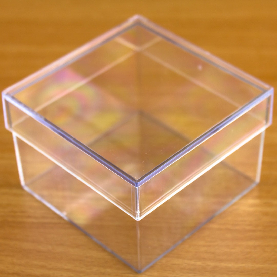 15 X Square Shaped Fillable Transparent Plastic Containers Gift Boxes