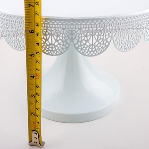 24cm White Metal Cake Stand Broderie Anglais Wedding Party Display image 3