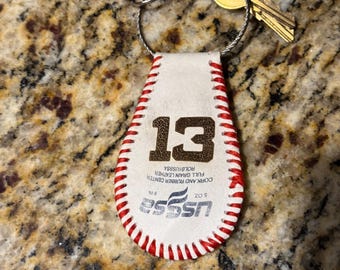 Porte-clés de baseball personnalisé, cuir gravé, cadeau pour les amateurs de sport, souvenir personnalisé