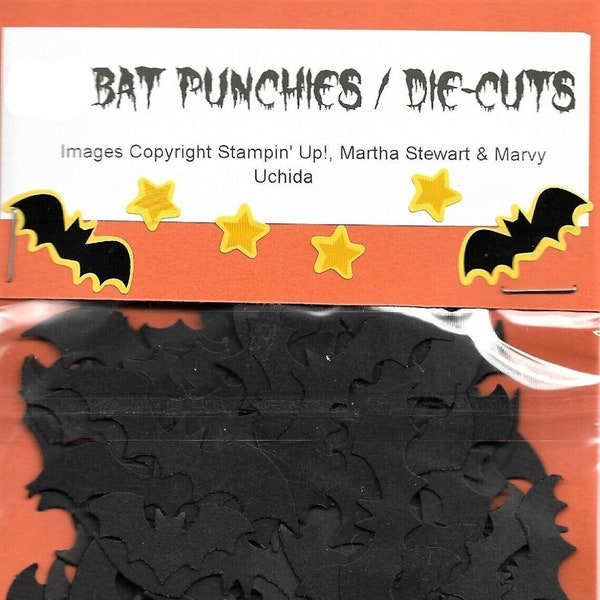 100 BATS, Punchies/Die Cuts, for HALLOWEEN in BLACK