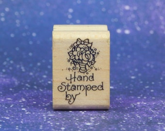 HAND STAMPED BY, Mounted Rubber Stamp, Stampendous