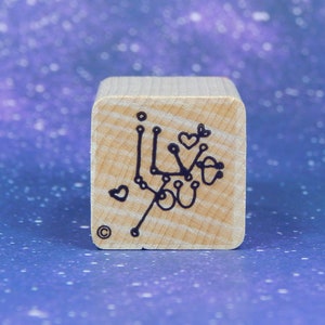 I LOVE YOU, Wood Mounted Rubber Stamp, Unbranded