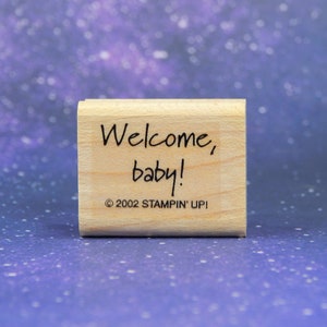 BIENVENIDO BEBÉ, sello de goma montado, Stampin' Up!