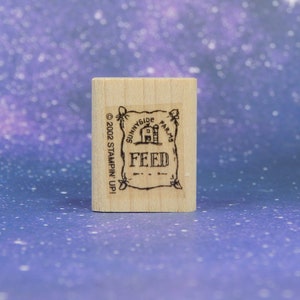 FEED BAG, timbro in gomma montato su legno, Stampin' Up!