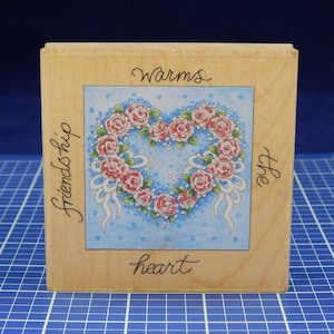 FRIENDSHIP WARMS The HEART, Wood Mounted Rubber, Stamps Happen
