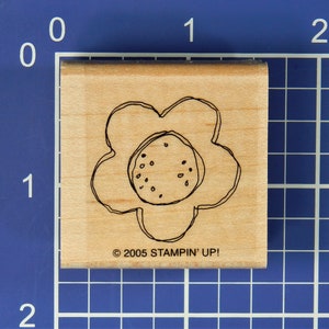 FLEUR, tampon en caoutchouc contrecollé sur bois, Stampin' Up !