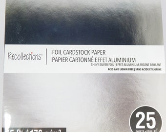 RECOLLECTIONS, SILVER FOIL Cardstock Paper, 8.5 X 11 - Etsy