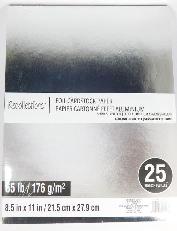 RECOLLECTIONS, SILVER FOIL Cardstock Paper, 8.5 X 11 - Etsy