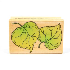 ASPEN LEAVES, Wood Mounted Rubber Stamp, Hero Arts