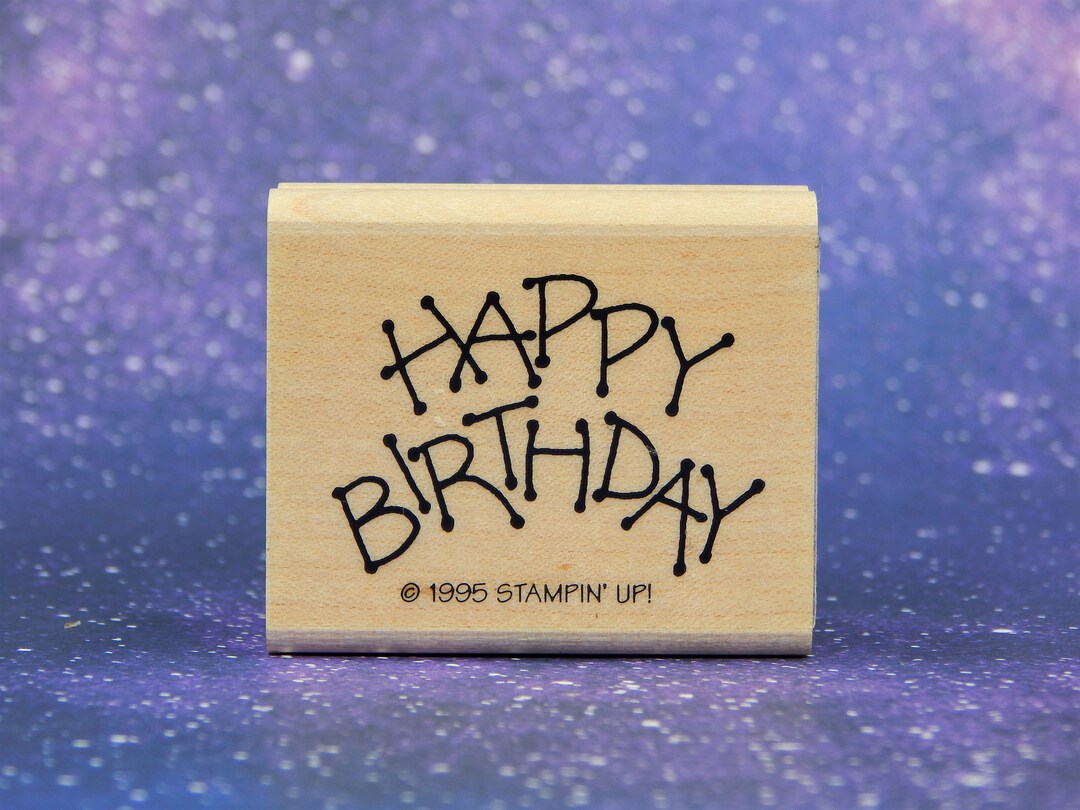 HAPPY BIRTHDAY Mounted Rubber Stamp Stampin' Up - Etsy