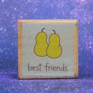 BEST FRIENDS, Wood Mounted Rubber Stamp, Studio G