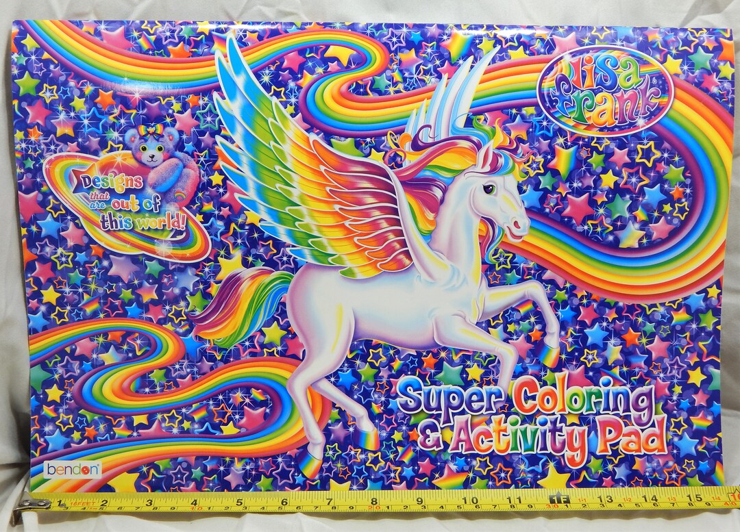 LISA FRANK, Super Coloring & Activity Pad, Large Format - Etsy