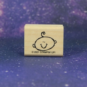 CARA DE BEBÉ, sello de goma montado en madera, Stampin' Up!