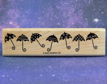 UMBRELLAS Border, Mounted Rubber Stamp, Stampin&#39; Up!