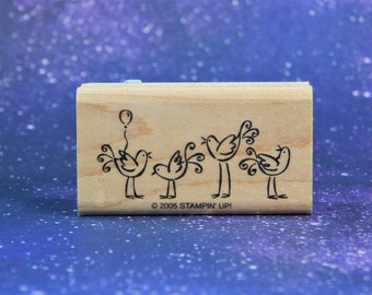BIRDS and BALLOON, Mounted Rubber Stamp, Stampin&#39; Up!