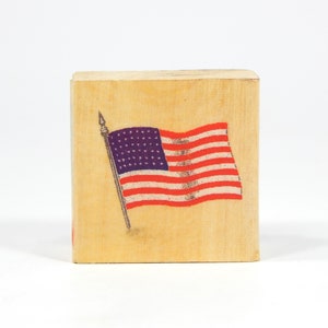 AMERICAN FLAG, Wood Mounted Rubber Stamp, Sugarloaf