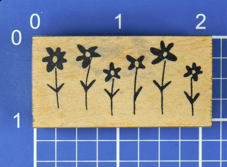 Mounted Rubber Stamp by Savvy Stamps ROW OF FLOWERS