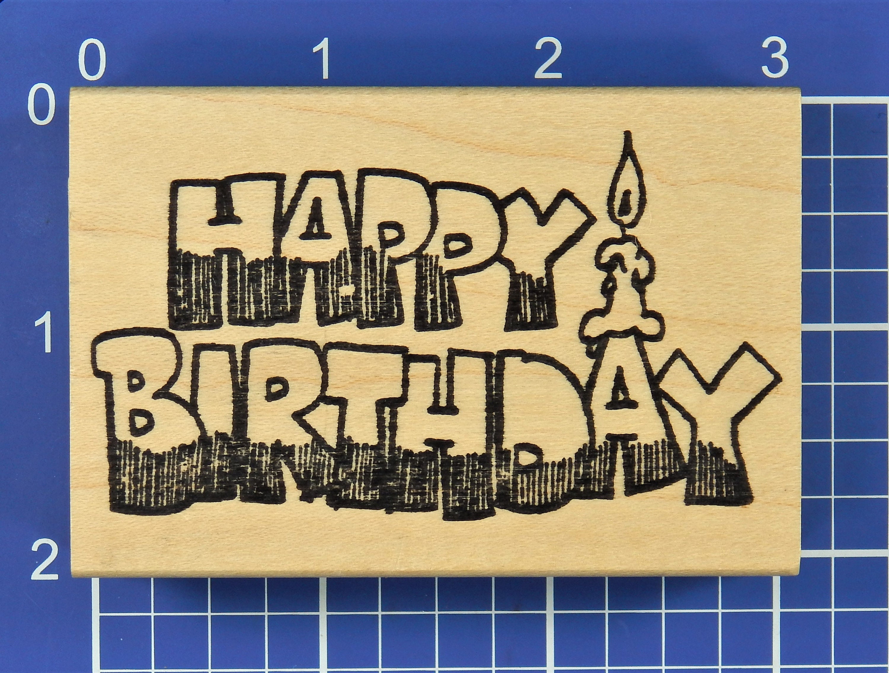 HAPPY BIRTHDAY Rubber Stamp by Stamp Mill Etsy