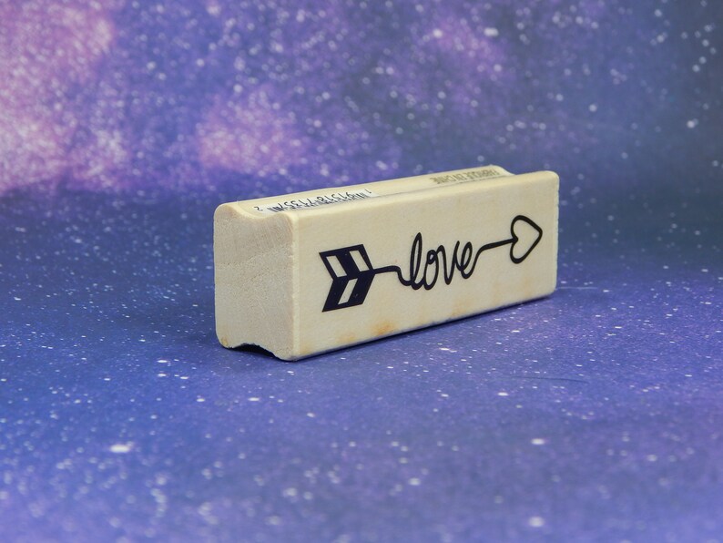 Wood Mounted Rubber Stamp LOVE ARROW Craft Smart