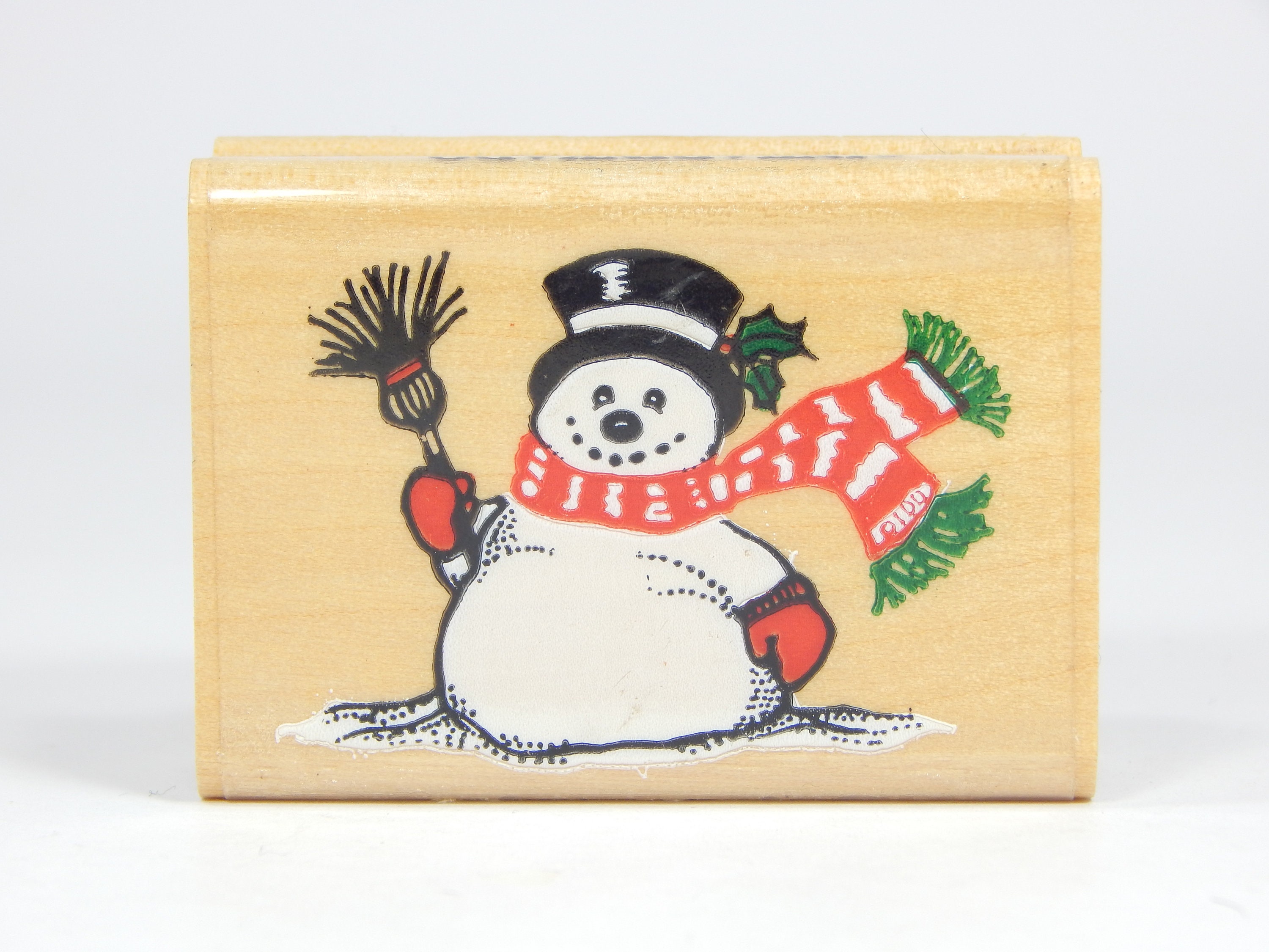Weihnachts-Gummistempel „It’s Christmas Time“ – Montiert Auf Holzblock, 7x7 Cm, Für Karten & Geschenkanhänger