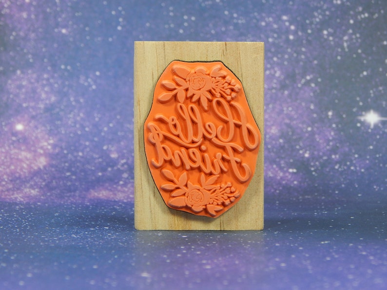 Mounted Rubber Stamp by Recollections HELLO FRIEND
