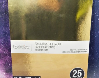 RECOLLECTIONS, GOLD FOIL Cardstock Paper, 8.5 x 11