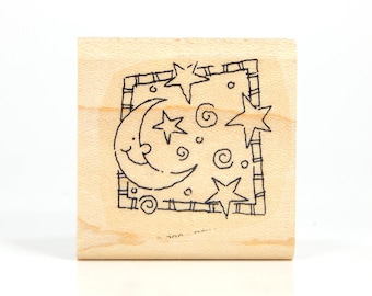 MOON, STARS and SWIRLS, Mounted Rubber, Stampin' Up!