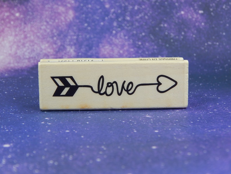 Wood Mounted Rubber Stamp LOVE ARROW Craft Smart