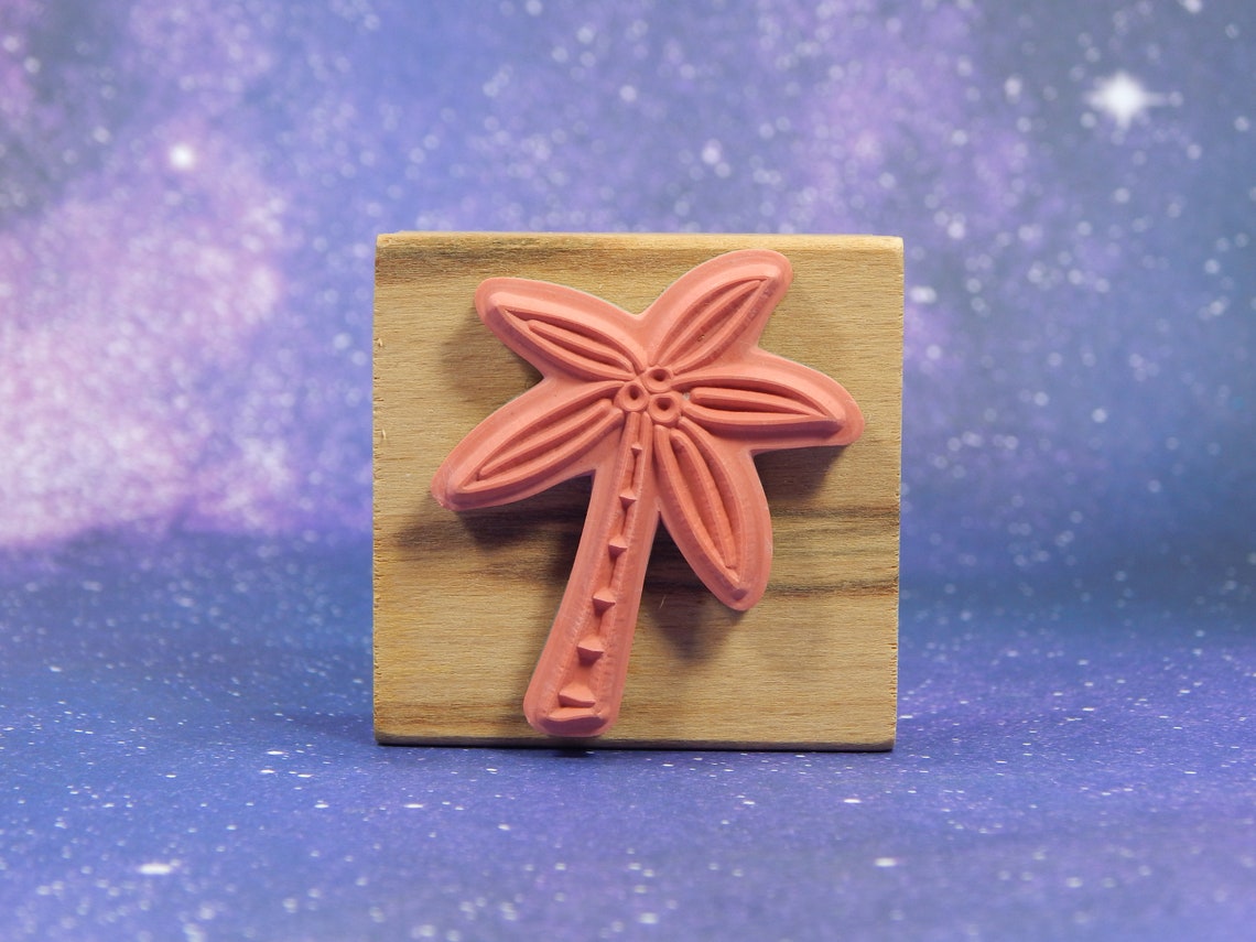 PALM TREE Wood Mounted Rubber Stamp by Katie & Co Etsy