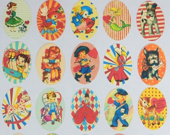25 &quot;Retro&quot; Valentine Ovals, Punchies / Die Cuts
