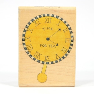 TIME for TEA, Wood Mounted Rubber, Stampington & Company