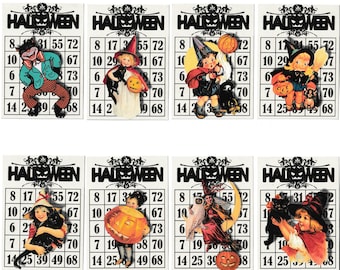 16 HALLOWEEN Bingo Cards, Cardstock Die Cuts