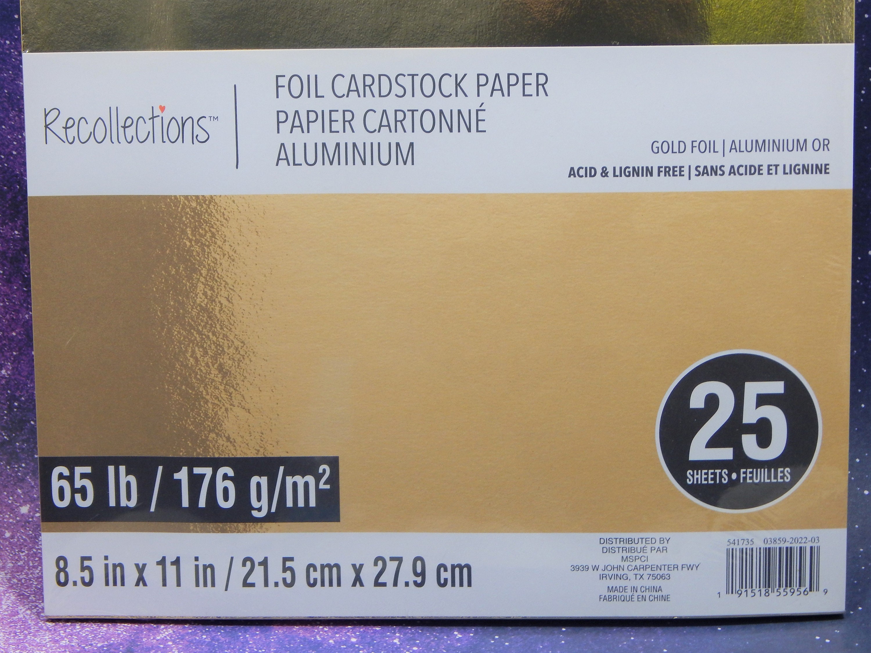 Recollections  MATTE GOLD FOIL CARDSTOCK PAPER  8.5 x 11 25 sheets