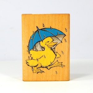 DUCKING OUT, Wood Mounted, Comotion Rubber Stamps