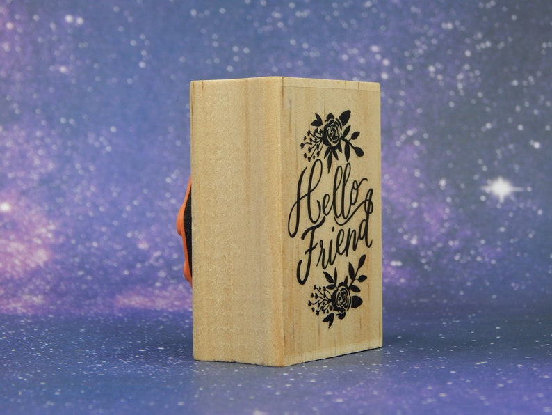 Mounted Rubber Stamp by Recollections HELLO FRIEND