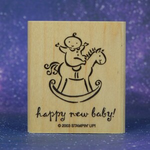 FELIZ NUEVO BEBÉ, sello de goma montado, Stampin' Up!