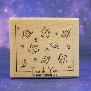 THANK YOU with LEAVES, Rubber Stamp by Stampin' Up!