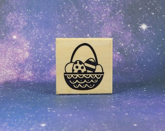 EASTER BASKET, Mounted Rubber Stamp, Craft Smart