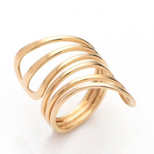 14K Solid gold statement spiral wrap - around ring for a woman who likes to take a stand !