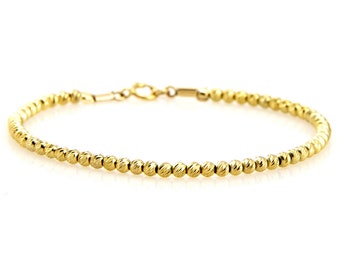 Dainty Gold Beaded Bracelet, Stackable Bridal Bracelet, Goldfilled Beads Bracelet, 14k Goldfilled Bracelet, Layering Beads Bracelet